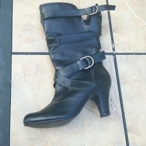 High-heeled boots
